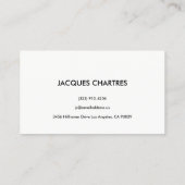 Modern minimalistisch Monogram Professional White Visitekaartje (Achterkant)