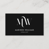 Modern minimalistisch monogram QR Code Professiona Visitekaartje (Voorkant)