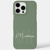 Modern minimalistisch monogram Sage Green Case-Mate iPhone Case (Achterkant)