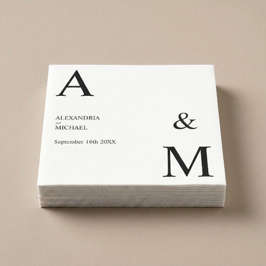 Modern Minimalistisch Monogram Servet
