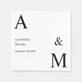 Modern Minimalistisch Monogram Servet (Voorkant)