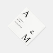 Modern Minimalistisch Monogram Servet (Hoek)