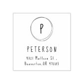 Modern minimalistisch monogram terugkeeradres rubberstempel (Afrduk)