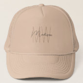 Modern minimalistisch monogram trucker pet (Voorkant)
