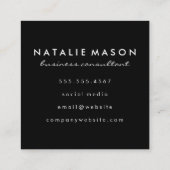 Modern minimalistisch monogram vierkante visitekaartje (Achterkant)