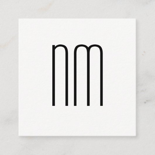 Modern minimalistisch monogram vierkante visitekaartje (Voorkant)