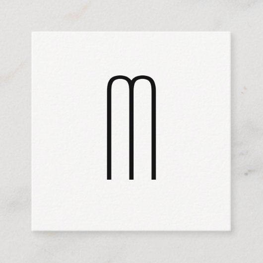 Modern minimalistisch monogram vierkante visitekaartje (Voorkant)