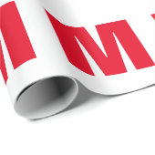 Modern minimalistisch monogram wit rood cadeaupapier (Rol Hoek)