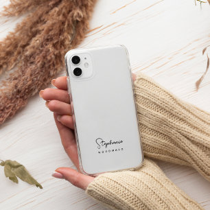 Modern Minimalistisch Monogram Zwart en Wit Case-Mate iPhone 14 Pro Max Hoesje