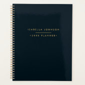 Modern minimalistisch monogram | Zwart goud Planner (Voorkant)