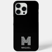 Modern minimalistisch monogram zwart-wit Case-Mate iPhone case (Achterkant)