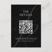 Modern minimalistisch monogram zwart-wit huwelijk informatiekaartje (Voorkant)