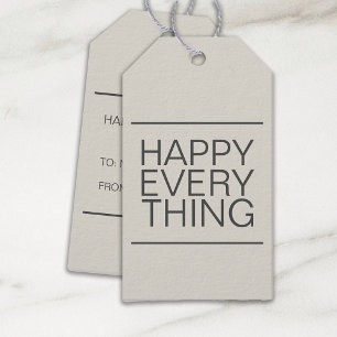 Modern minimalistisch neutraal cadeaulabel