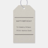 Modern minimalistisch neutraal cadeaulabel (Achterkant)