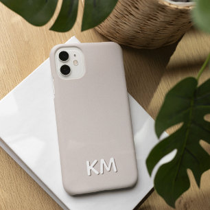 Modern minimalistisch neutraal monogram iPhone 13 hoesje