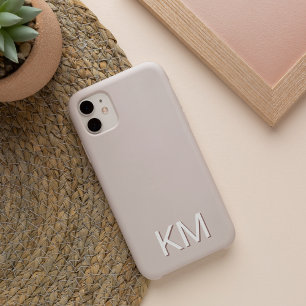 Modern minimalistisch neutraal monogram iPhone 13 hoesje