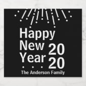 Modern minimalistisch nieuwjaarsfeest sparkling wijnetiket (Enkel label)