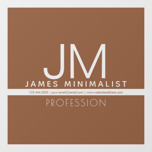 Modern minimalistisch ontwerp | Bruin en transpara Raamsticker (Vel)