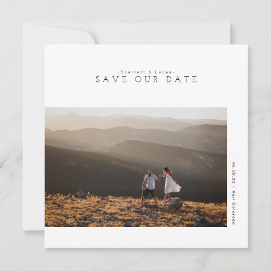 Modern minimalistisch | Onze datumfotokaart opslaa Save The Date (Voorkant)