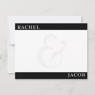 Modern minimalistisch paar monogram briefpapier notitiekaartje