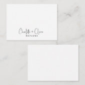 Modern minimalistisch paar naam monogram notitiekaartje (Voorkant / Achterkant)