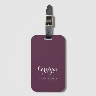Modern minimalistisch Paars Bagagelabel