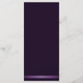 Modern minimalistisch Paars bruiloft menu (Achterkant)