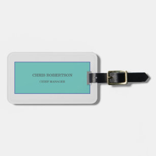 Modern minimalistisch platenblauw grijs Jouw naam Bagagelabel