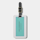 Modern minimalistisch platenblauw grijs Jouw naam Bagagelabel (Voorkant verticaal)