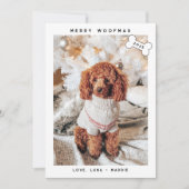 Modern Minimalistisch Prettig WoefKerstmis Feestdagenkaart (Voorkant)