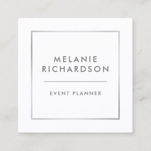 Modern Minimalistisch Professioneel Elegant Zilver Vierkante Visitekaartje