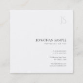 Modern Minimalistisch Professioneel Monogram Eenvo Vierkante Visitekaartje (Achterkant)