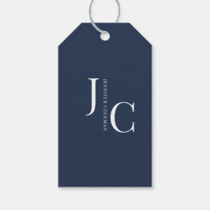 Modern minimalistisch professioneel monogram marin cadeaulabel