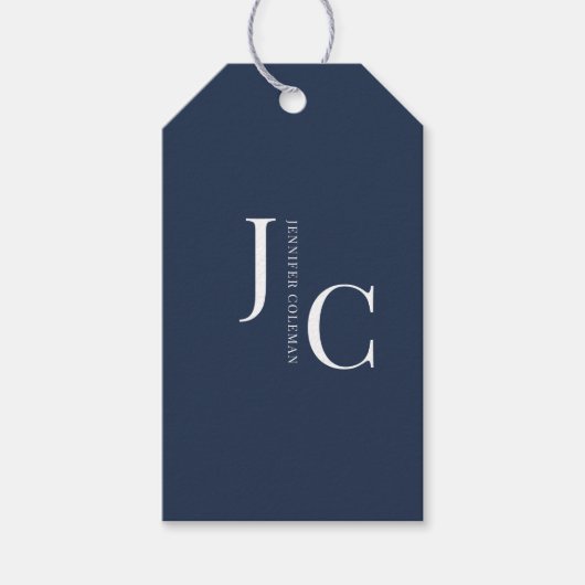 Modern minimalistisch professioneel monogram marin cadeaulabel (Voorkant)