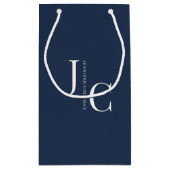 Modern Minimalistisch Professioneel Monogram Navyb Klein Cadeauzakje (Achterkant)