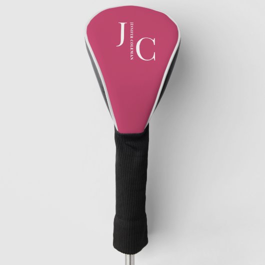 Modern minimalistisch professioneel monogram warm golfheadcover (Voorkant)