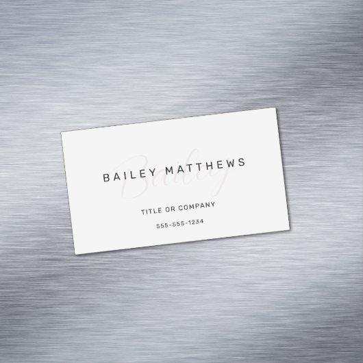 Modern minimalistisch professioneel script Elegant Magnetisch Visitekaartje (Voorbeeld)