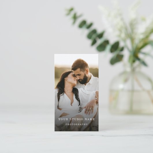 Modern minimalistisch QR Code Photo Visitekaartje (Staand voorkant)