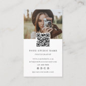 Modern minimalistisch QR Code Photo Visitekaartje (Achterkant)