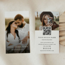 Modern minimalistisch QR Code Photo Visitekaartje