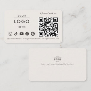 Modern Minimalistisch QR Code Social Media Logo Be Visitekaartje