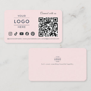 Modern Minimalistisch QR Code Social Media Logo Ro Visitekaartje