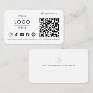 Modern Minimalistisch QR Code Social Media Logo Wi Visitekaartje