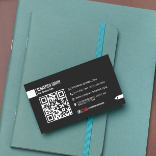 Modern minimalistisch QR-code Visitekaartje - Zwar