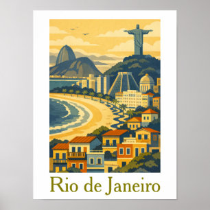 Modern Minimalistisch Rio de Janeiro Brazilië Reiz Poster