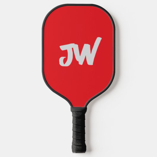 MODERN MINIMALISTISCH ROOD MONOGRAM PICKLEBALL PADDLE (Voorkant)