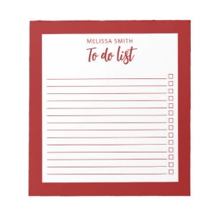 Modern minimalistisch rood om lijst te doen notitieblok