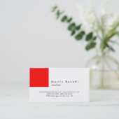 Modern minimalistisch rood Visitekaartje (Staand voorkant)