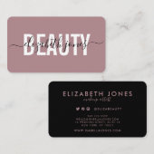 Modern minimalistisch Roos Gold Visitekaartje (Voorkant / Achterkant)