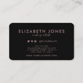 Modern minimalistisch Roos Gold Visitekaartje (Achterkant)